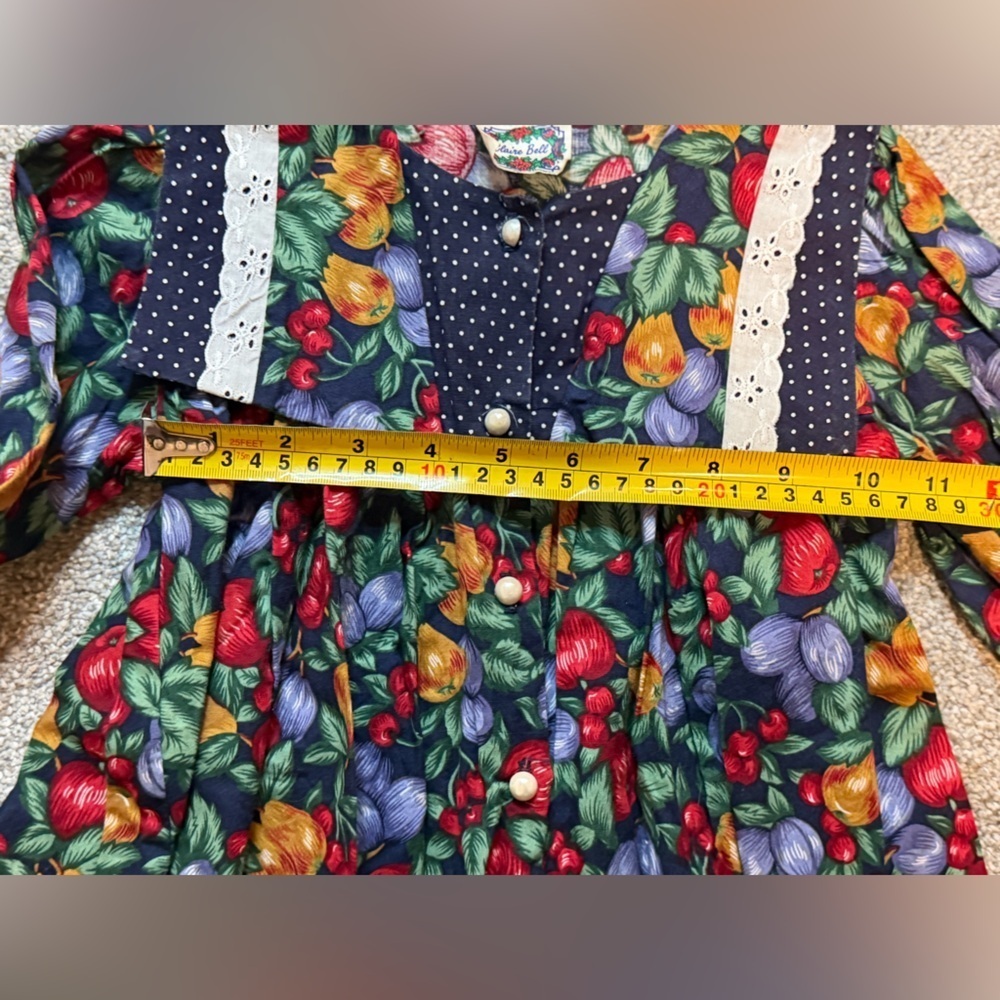 Vintage Claire Bell Fruit Print Dress – 4T - Picture 5 of 5